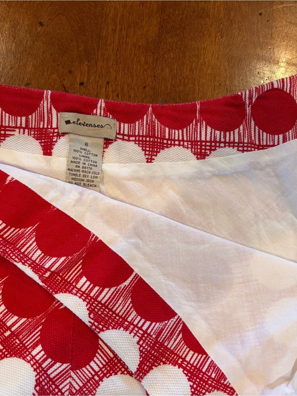 Elevenses (Anthropologie) Women's Red and White Polka Dot A-Line Skirt - US6
